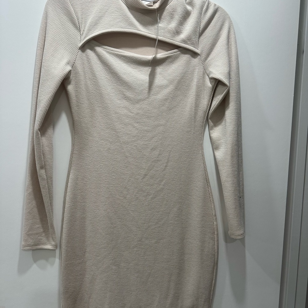 Gilli Cream Long Sleeve Dress 0139
